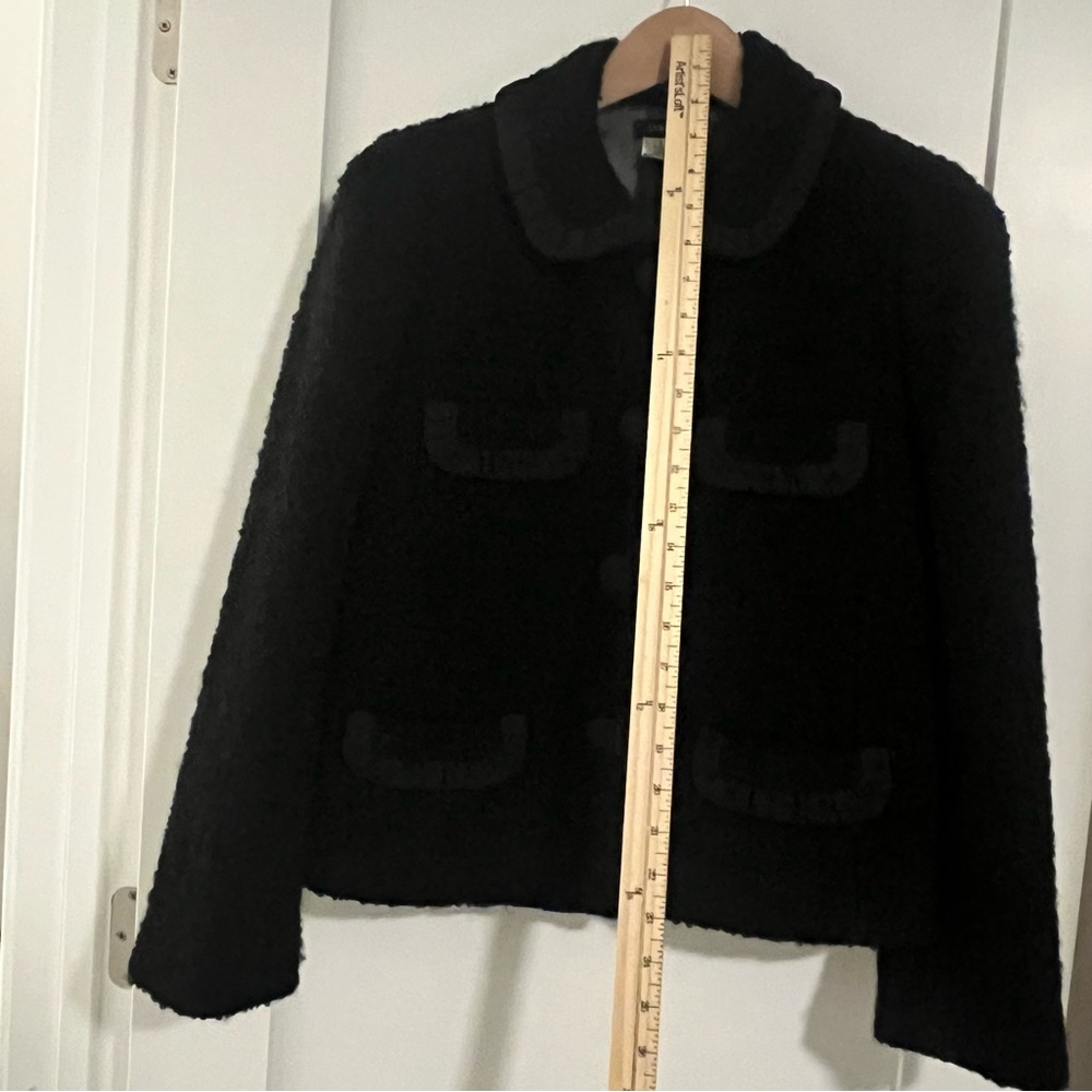 J. CREW BOUCLÈ TWEED PENNY JACKET BLACK ROUND COLLAR SILK TRIM OLD MONEY SIZE 6 - Picture 11 of 14